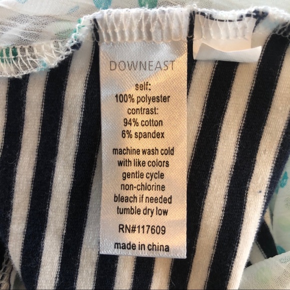 DownEast Striped Top with Sheer Polka Dot Back - Picture 5 of 7